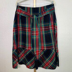 J. Crew Multi-Color Plaid Midi Skirt